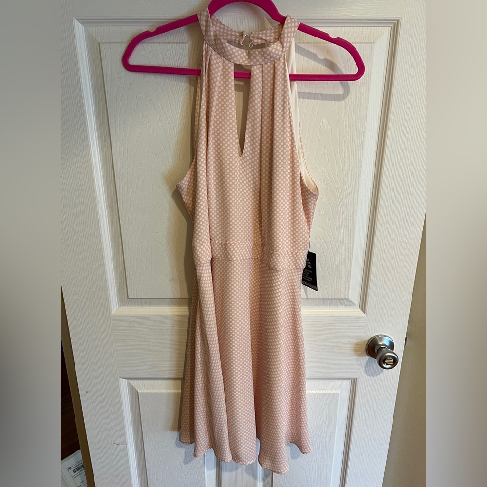 Express | NWT Pink & White Halter Dress